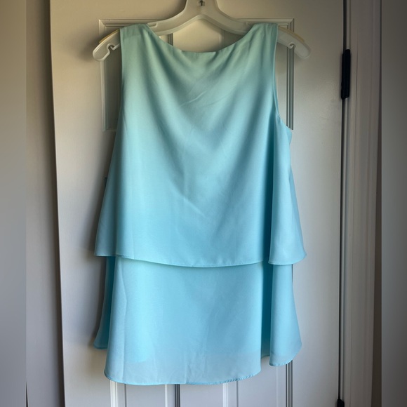 Light blue tank top blouse size S/M - Picture 2 of 3